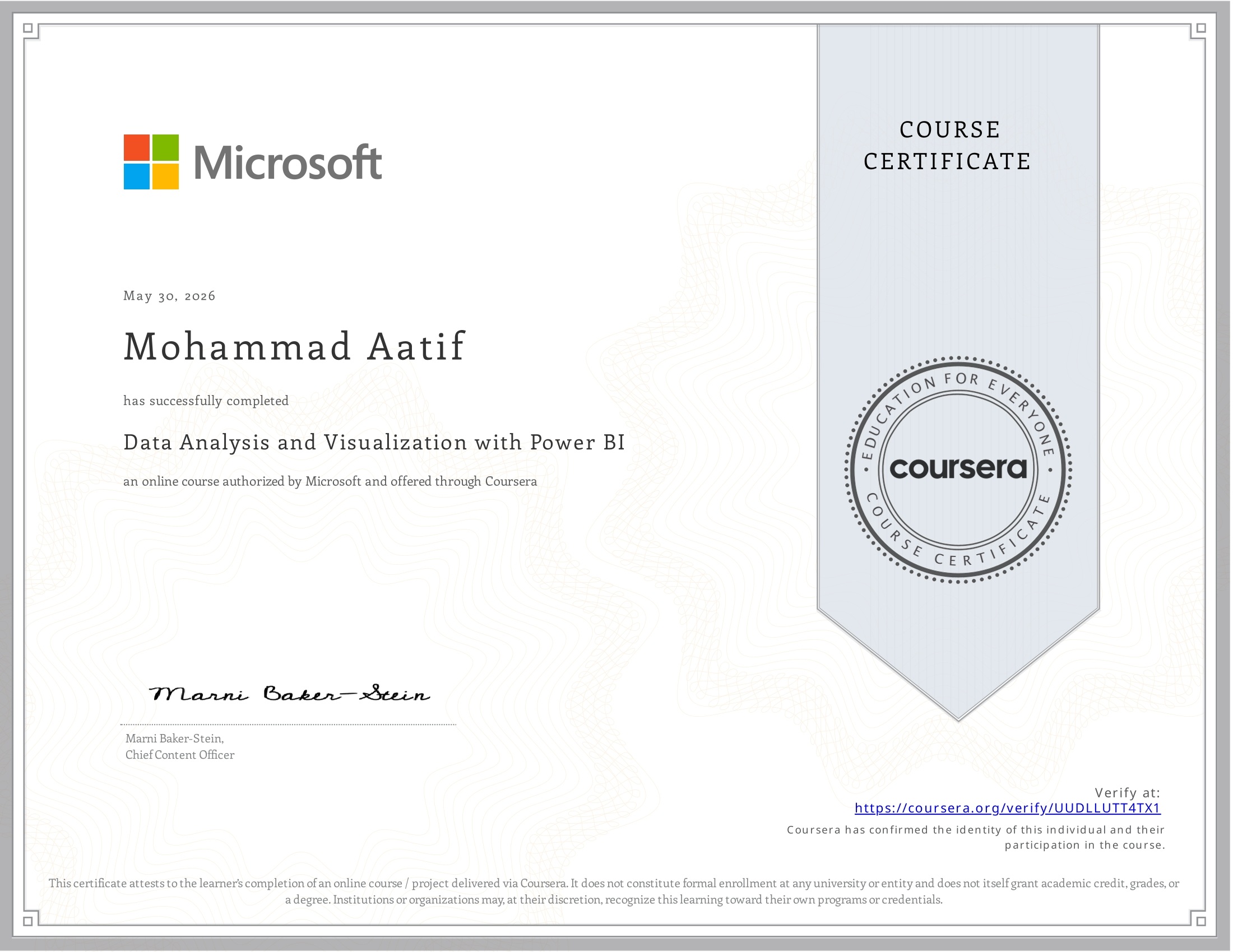 Data Analysis and Visualization with Power BI – Microsoft